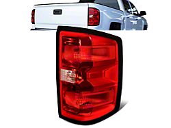 Tail Light; Chrome Housing; Red Lens; Passenger Side (15-19 Silverado 3500 HD w/ Factory Halogen Tail Lights)