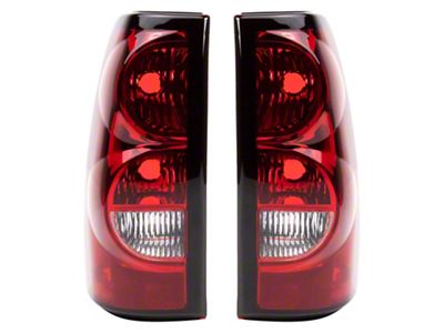 Tail Lights; Chrome Housing; Red/Clear Lens (04-06 Silverado 3500 HD)