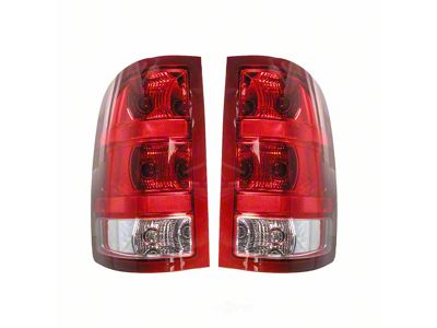 Tail Lights; Chrome Housing; Red Lens (07-14 Silverado 3500 HD SRW)