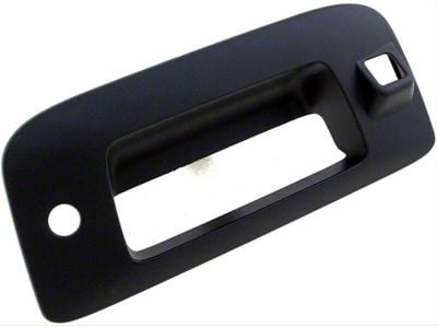 Tailgate Handle Bezel; Smooth Black; With Keyhole And Backup Camera (09-14 Silverado 3500 HD)