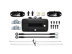 Tailgate Hardware Rebuild Kit with Backup Camera and Keyhole Openings; Textured Black; 19-Piece (16-19 Silverado 3500 HD w/o RPO Code PPA)