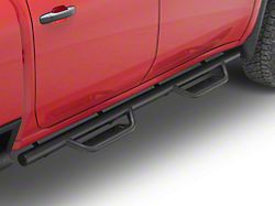 Tubular Style Drop Side Step Bars; Fine Textured Black (20-26 Silverado 3500 HD Crew Cab)