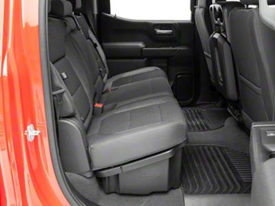 Underseat Storage with Lockable Lid; Black (20-23 Silverado 3500 HD Crew Cab)
