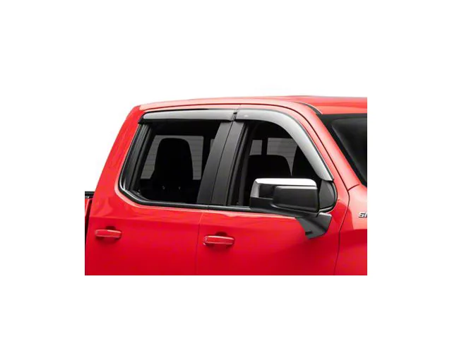 Ventvisor Window Deflectors; Front and Rear; Dark Smoke (20-24 Silverado 3500 HD Crew Cab)
