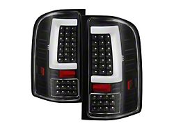 Version 2 Light Bar LED Tail Lights; Black Housing; Clear Lens (07-14 Silverado 3500 HD)