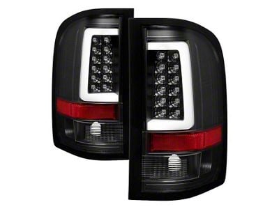Version 3 Light Bar LED Tail Lights; Black Housing; Clear Lens (07-14 Silverado 3500 HD)