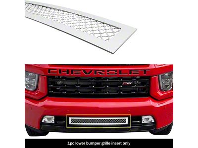 Wire Mesh Lower Bumper Grille Overlay; Polished (20-23 Silverado 3500 HD)