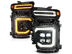Z-Series Full LED Projector Headlight with DRL, Initiation and Sequential Turn Signal; Black Housing; Clear Lens (20-23 Silverado 3500 HD)
