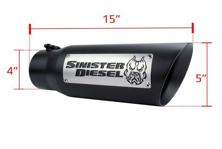 Jones Exhaust JST139K Stainless Steel Weld-On Tip – 2.5" Inlet / 4" Outlet / 5" Length – Black Powder Coat