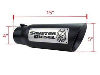 Jones Exhaust JST139K Stainless Steel Weld-On Tip – 2.5" Inlet / 4" Outlet / 5" Length – Black Powder Coat