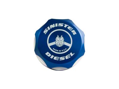 Sinister Diesel Power Steering Cap; Blue (17-26 6.6L Duramax Sierra 3500 HD)