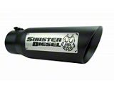 Sinister Diesel Angle Cut Dual Wall Round Exhaust Tip; 5-Inch; Black (Fits 4-Inch Tailpipe)