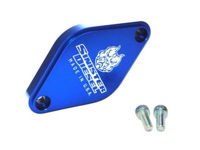 Sinister Diesel Intake Resonator Cover Plate; Blue (11-16 6.6L Duramax Silverado 3500 HD)