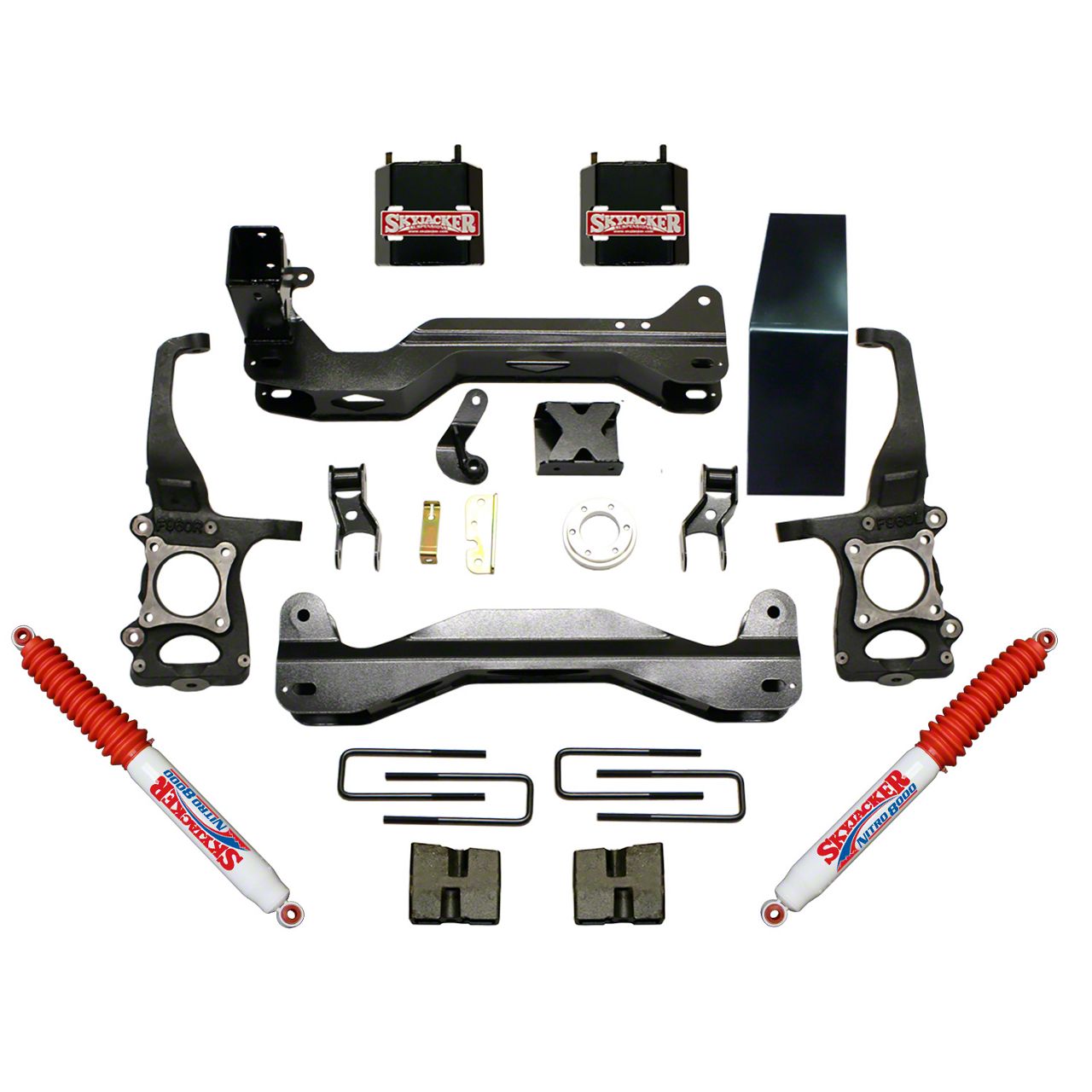 SkyJacker 4.50-Inch Front Strut Spacer Suspension Lift Kit with Nitro Shocks (09-14 4WD F-150, Excluding Raptor)