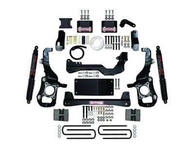 SkyJacker 4.50-Inch Suspension Lift Kit with Black MAX Shocks (21-25 4WD F-150 SuperCab, SuperCrew w/o CCD System, Excluding Powerstroke, Raptor & Tremor)