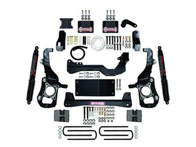 SkyJacker 4.50-Inch Suspension Lift Kit with Black MAX Shocks (21-24 4WD F-150 SuperCab, SuperCrew w/o CCD System, Excluding Powerstroke, Raptor & Tremor)