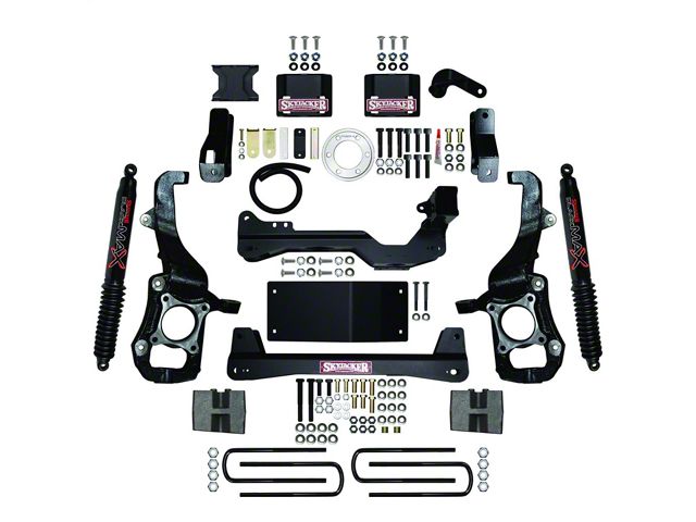 SkyJacker 4.50-Inch Suspension Lift Kit with Black MAX Shocks (21-24 4WD F-150 SuperCab, SuperCrew w/o CCD System, Excluding Powerstroke, Raptor & Tremor)