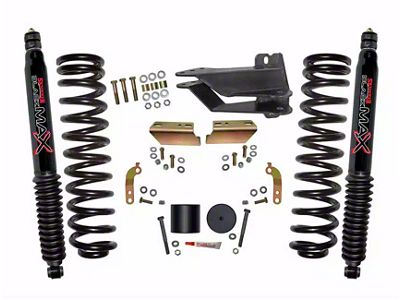 SkyJacker 2.50-Inch Front Coil Spring Leveling Kit with Black MAX Shocks (17-24 4WD 6.7L Powerstroke F-250 Super Duty, Excluding Tremor)