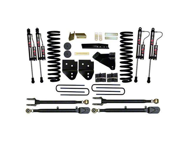 SkyJacker 4-Inch 4-Link Suspension Lift Kit with Rear Leaf Springs and ADX 2.0 Remote Reservoir Shocks (11-16 4WD 6.7L Powerstroke F-250 Super Duty)