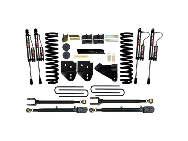 SkyJacker 4-Inch 4-Link Suspension Lift Kit with Rear Lift Blocks and ADX 2.0 Remote Reservoir Shocks (11-16 4WD 6.2L F-250 Super Duty)