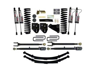 SkyJacker 4-Inch 4-Link Suspension Lift Kit with Rear Lift Blocks and ADX 2.0 Remote Reservoir Shocks (11-16 4WD 6.7L Powerstroke F-250 Super Duty)