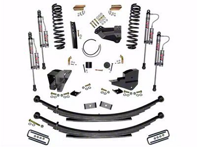 SkyJacker 4-Inch Suspension Lift Kit with Rear Leaf Springs and ADX 2.0 Remote Reservoir Monotube Shocks (23-24 4WD 6.7L Powerstroke F-250 Super Duty SRW w/o 4-Inch Axles, Factory LED Headlights, Onboard Scales)