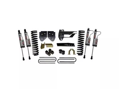SkyJacker 4-Inch Suspension Lift Kit with Rear Lift Blocks and ADX 2.0 Remote Reservoir Monotube Shocks (17-22 4WD 6.2L, 7.3L F-250 Super Duty w/o Tremor Package)