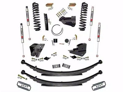 SkyJacker 4-Inch Suspension Lift Kit with Rear Leaf Springs and M95 Performance Shocks (23-25 4WD 6.7L Powerstroke F-250 Super Duty SRW w/o 4-Inch Axles, Factory LED Headlights, Onboard Scales)