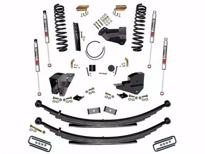 SkyJacker 4-Inch Suspension Lift Kit with Rear Leaf Springs and M95 Performance Shocks (23-24 4WD 6.7L Powerstroke F-250 Super Duty SRW w/o 4-Inch Axles, Factory LED Headlights, Onboard Scales)