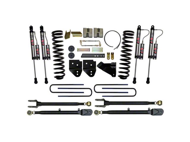 SkyJacker 6-Inch 4-Link Suspension Lift Kit with Rear Lift Blocks and ADX 2.0 Remote Reservoir Shocks (11-16 4WD 6.7L Powerstroke F-250 Super Duty)