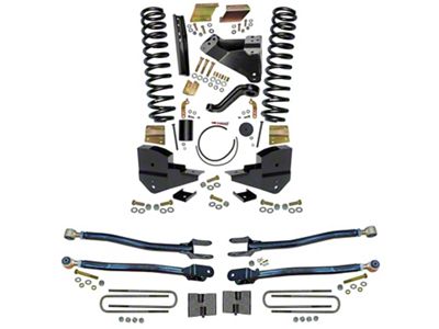 SkyJacker 6-Inch 4-Link Suspension Lift Kit (23-25 4WD 6.7L Powerstroke F-250 Super Duty w/o 4-Inch Axles, Factory LED Headlights, Onboard Scales)