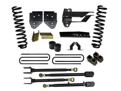 SkyJacker 4-Inch Suspension Lift Kit with 4-Link Conversion and Black MAX Shocks (17-22 4WD 6.7L Powerstroke F-350 Super Duty)