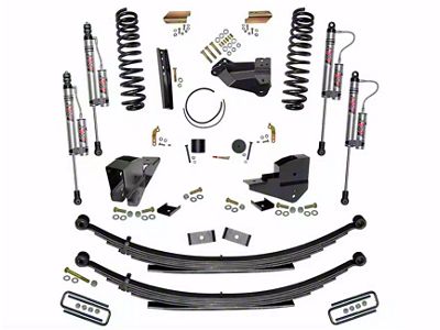 SkyJacker 4-Inch Suspension Lift Kit with Rear Leaf Springs and ADX 2.0 Remote Reservoir Monotube Shocks (23-25 4WD 6.7L Powerstroke F-350 Super Duty SRW w/o 4-Inch Axles, Factory LED Headlights, Onboard Scales)