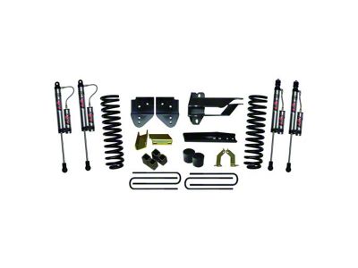 SkyJacker 4-Inch Suspension Lift Kit with Rear Lift Blocks and ADX 2.0 Remote Reservoir Monotube Shocks (17-22 4WD 6.2L, 7.3L F-350 Super Duty w/o Tremor Package)