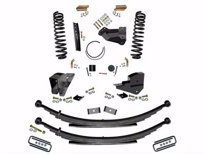 SkyJacker 4-Inch Suspension Lift Kit with Rear Leaf Springs (23-25 4WD 6.8L, 7.3L F-350 Super Duty SRW w/o 4-Inch Axles, Factory LED Headlights, Onboard Scales)