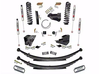 SkyJacker 4-Inch Suspension Lift Kit with Rear Leaf Springs and M95 Performance Shocks (23-25 4WD 6.7L Powerstroke F-350 Super Duty SRW w/o 4-Inch Axles, Factory LED Headlights, Onboard Scales)