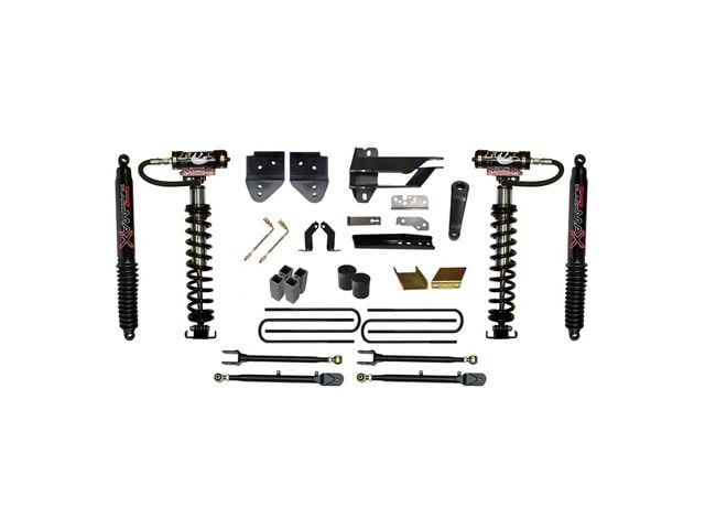 SkyJacker 6-Inch Coil-Over Kit with 4-Link Conversion, Rear Lift Blocks and Black MAX Shocks (17-22 4WD F-350 Super Duty)
