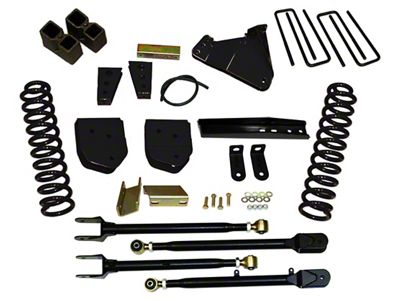 SkyJacker 6-Inch Suspension Lift Kit with 4-Link Conversion and Black MAX Shocks (11-16 4WD 6.7L Powerstroke F-350 Super Duty)
