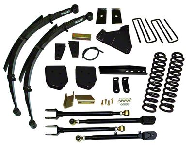 SkyJacker 6-Inch Suspension Lift Kit with 4-Link Conversion, Rear Leaf Springs and Black MAX Shocks (11-16 4WD 6.2L F-350 Super Duty)