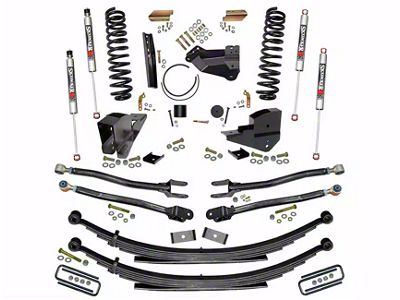 SkyJacker 6-Inch 4-Link Suspension Lift Kit with Rear Leaf Springs and M95 Performance Shocks (23-25 4WD 6.7L Powerstroke F-350 Super Duty SRW w/o 4-Inch Axles, Factory LED Headlights, Onboard Scales)