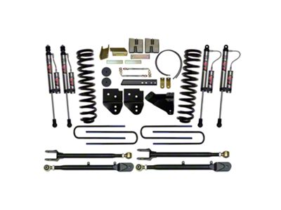 SkyJacker 6-Inch 4-Link Suspension Lift Kit with Rear Lift Blocks and ADX 2.0 Remote Reservoir Shocks (11-16 4WD 6.7L Powerstroke F-350 Super Duty)