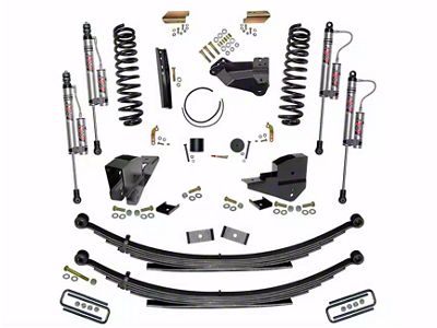SkyJacker 6-Inch Suspension Lift Kit with Rear Leaf Springs and ADX 2.0 Remote Reservoir Monotube Shocks (23-25 4WD 6.8L, 7.3L F-350 Super Duty SRW w/o 4-Inch Axles, Factory LED Headlights, Onboard Scales)