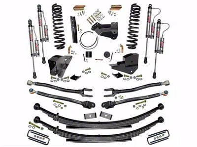 SkyJacker 6-Inch Suspension Lift Kit with Rear Leaf Springs and ADX 2.0 Remote Reservoir Monotube Shocks (23-25 4WD 6.7L Powerstroke F-350 Super Duty SRW w/o 4-Inch Axles, Factory LED Headlights, Onboard Scales)