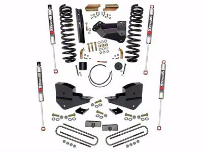 SkyJacker 6-Inch Suspension Lift Kit with Rear Lift Blocks and M95 Monotube Shocks (23-24 4WD 6.8L, 7.3L F-350 Super Duty SRW w/o 4-Inch Axles, Factory LED Headlights, Onboard Scales)