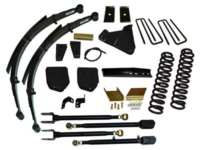 SkyJacker 8.50-Inch Suspension Lift Kit with 4-Link Conversion, Rear Leaf Springs and Black MAX Shocks (11-16 4WD 6.2L F-350 Super Duty)
