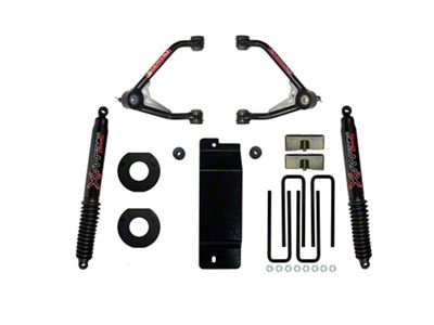 SkyJacker 3.50 to 4-Inch Upper Control Arm Lift Kit with Black MAX Shocks (14-16 4WD Sierra 1500 w/ Cast Steel Control Arms, Excluding Denali)