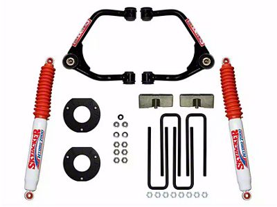 SkyJacker 3.50-Inch Suspension Lift Kit with Hydro Shocks (19-25 Sierra 1500 Crew Cab w/ 5.80-Foot Short Box & Rear Mono-Leaf Springs, Excluding AT4 & Denali)