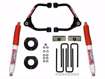 SkyJacker 3.50-Inch Suspension Lift Kit with Hydro Shocks (19-24 Sierra 1500 Crew Cab w/ 5.80-Foot Short Box & Rear Mono-Leaf Springs, Excluding AT4 & Denali)