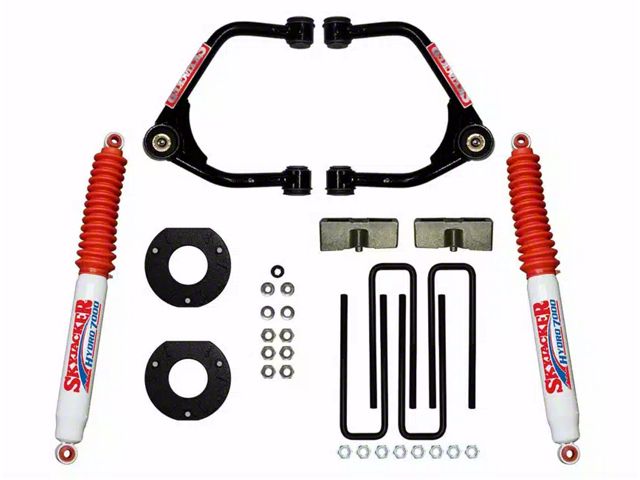 SkyJacker 3.50-Inch Suspension Lift Kit with Hydro Shocks (19-24 Sierra 1500 Crew Cab w/ 5.80-Foot Short Box & Rear Mono-Leaf Springs, Excluding AT4 & Denali)