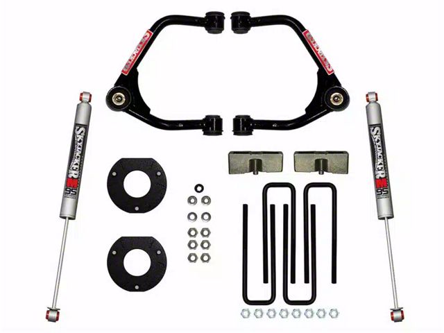 SkyJacker 3.50-Inch Suspension Lift Kit with M95 Performance MAX Shocks (19-24 Sierra 1500 Crew Cab w/ 5.80-Foot Short Box & Rear Mono-Leaf Springs, Excluding AT4 & Denali)